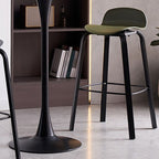 Casual Polymer Bar Stools in Hot Pink/Light Yellow/Jade Green with Back Pail Seat and Leg Rest