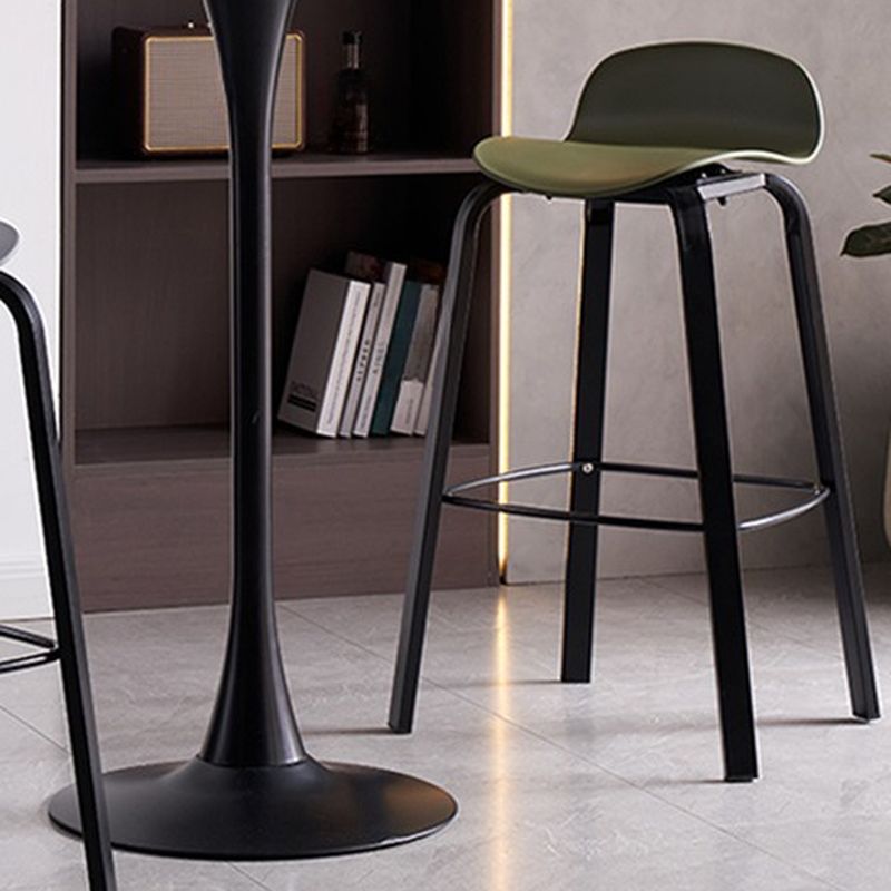 Casual Polymer Bar Stools in Hot Pink/Light Yellow/Jade Green with Back Pail Seat and Leg Rest