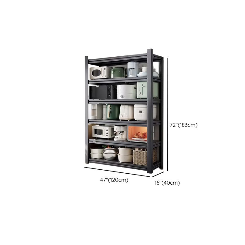 Matte Black Minimalist Warehouse Storage Rack with Steel Frame and Detached Installation