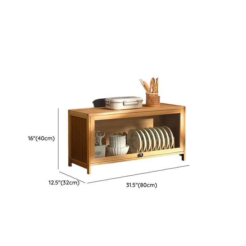 Natural Color Bambusa Standard Microwave Shelf Cabinet with 1-5 Cabinets, 1-5 Shelves, 1-5 Doors