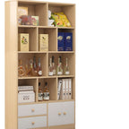 Sleek Wooden Cabinet Set with Receptacle Storage and Uncovered Storage