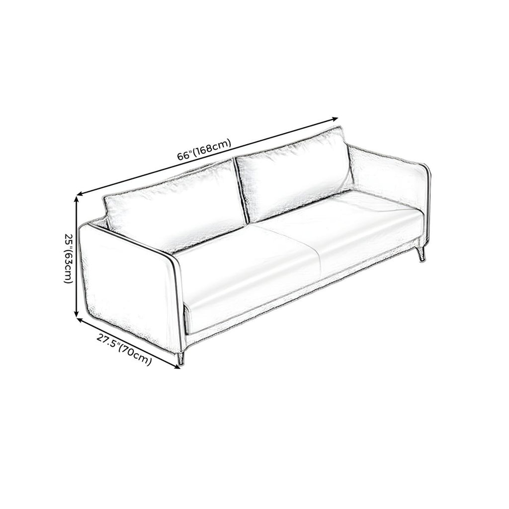 Standard Square Arm Leather Stain Resistant Sofa Couch with Pillows