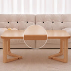 Geometric Figure Dual-base Walnut Wood Board Game Coffee Table