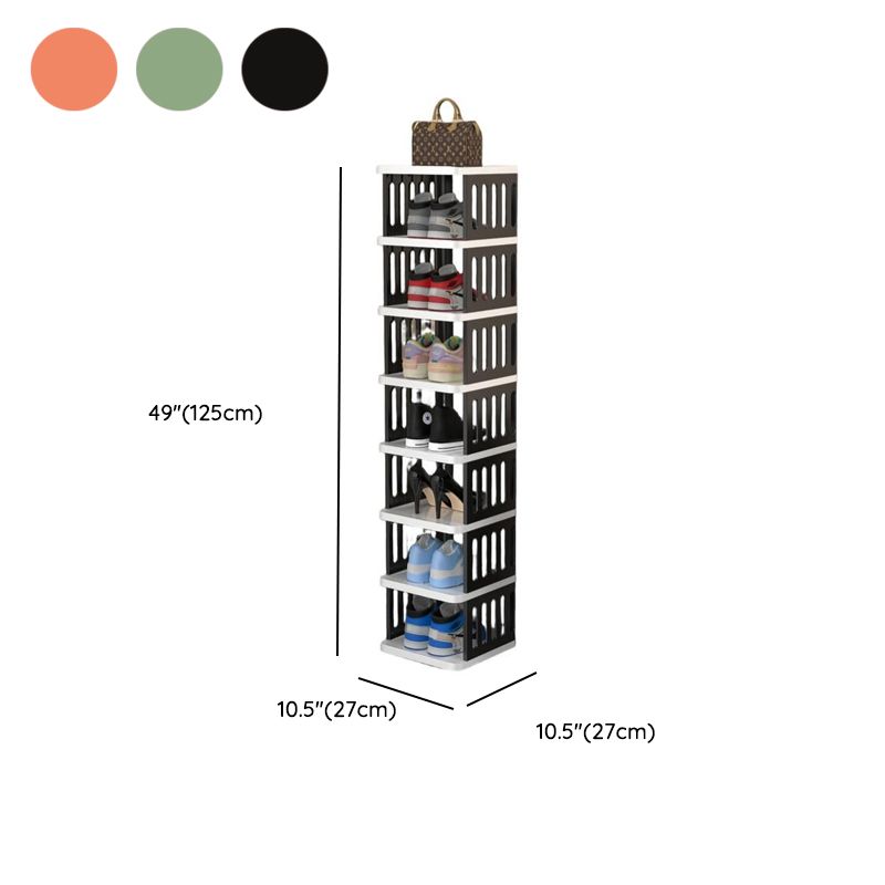 Art Deco Polymerized Material Square Shoe Rack with 2/3/4 Shelves, 1-10 Pairs Capacity for Drawing Room
