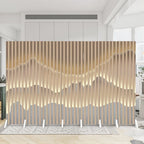 Modern Indoor Opaque Fold Away Temporary Wall Panels with 7 Panels, Double Sided Print, and Flaxen Screen Material