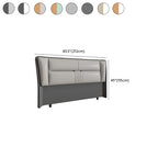 Trendy Wingback Headboard with No Distressing in Natural Wood, Rectangle Shape for Full/Queen Bed with Sponge Upholstery and Standard Height