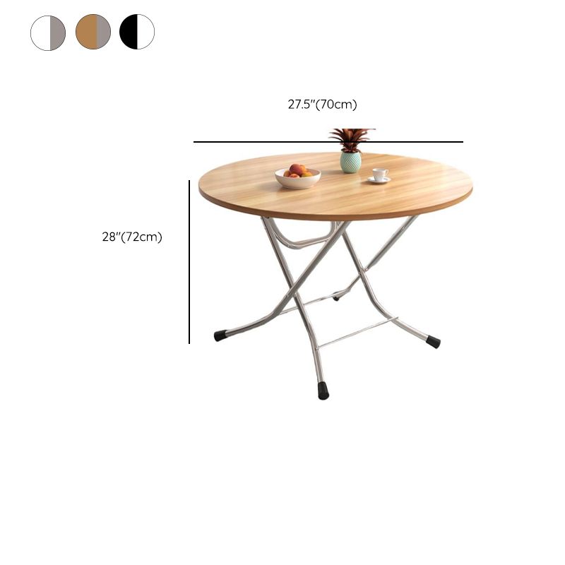 Silver Veneer Dining Table with Crossed Legs, Foldable Square Top for 2-seater, Scratch Resistant