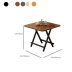 Veneer Dining Table with Crossed Legs, Foldable Square Top for 2-seater/Seating for 4, Scratch Resistant