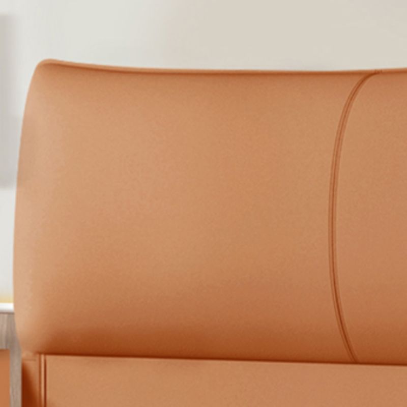 Trendy Panel Headboard in Natural Wood with No Distressing, Rectangle Shape for Queen/Full Bed, Featuring Sponge Upholstery and Standard Height