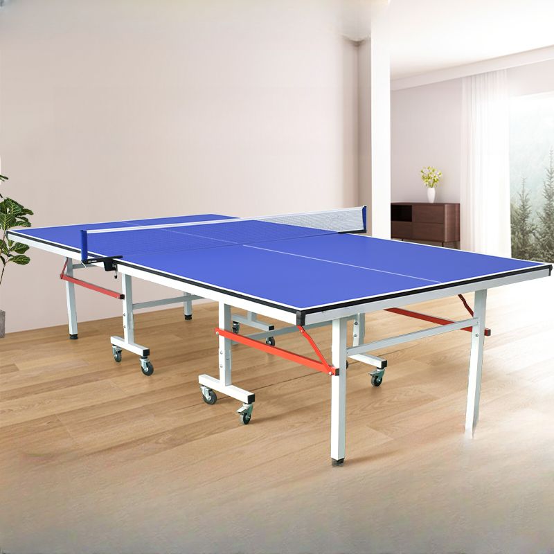 Indoor/Outdoor Cerulean Synthetic Laminate Ping Pong Table with Included Paddle