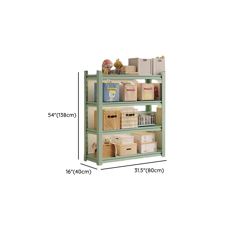 Light Green Minimalist Alloy Shelf with Adjustable Detached Design for General Storage