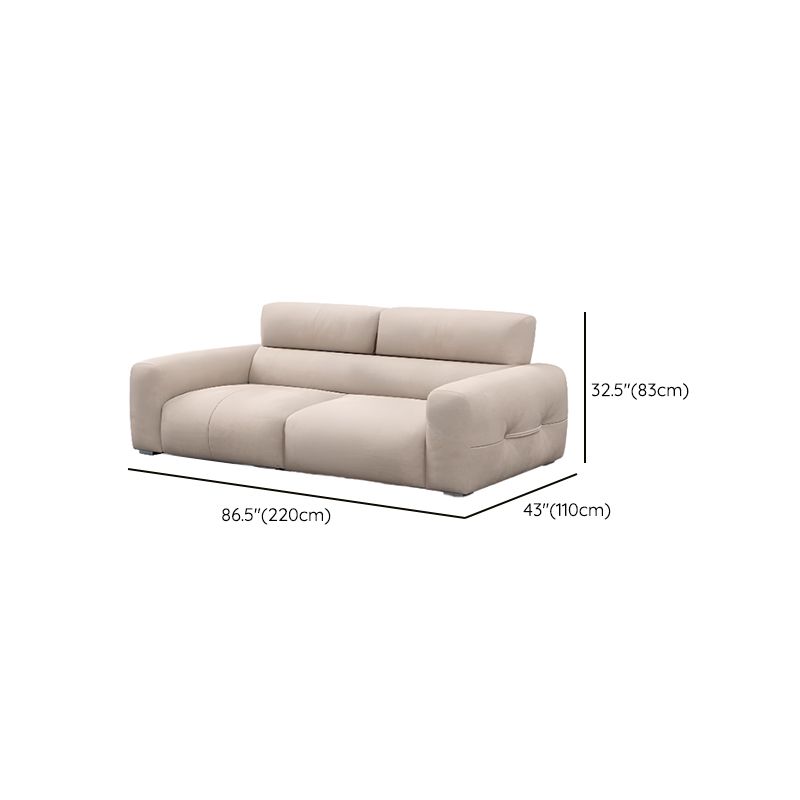 Modish Solid Color Stain Resistant Standard Sofa/Loveseat in Beige for 3-seater/2