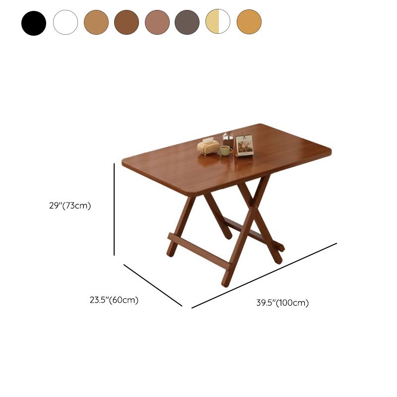 Veneer Dining Table with Crossed Legs, Foldable Square Top for 2-seater/Seating for 4, Scratch Resistant