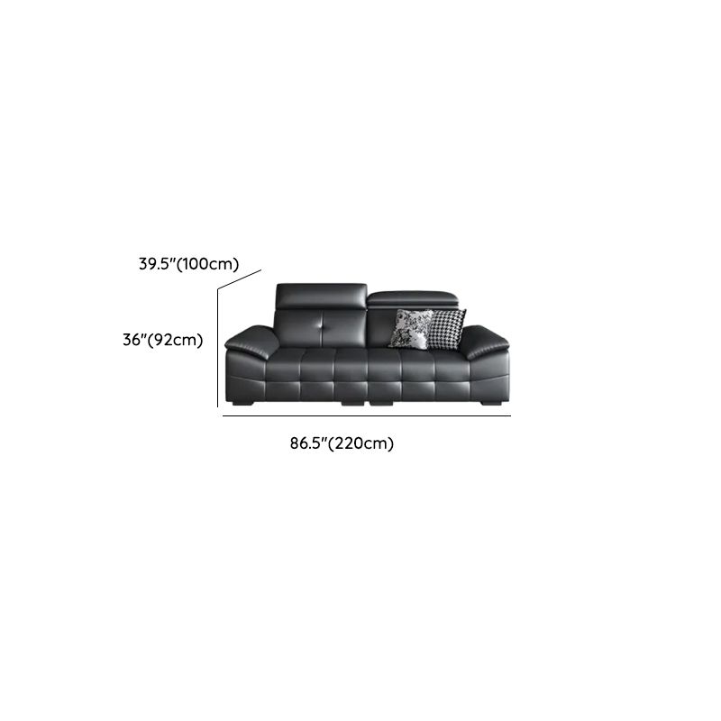 Modish Solid Color Water Resistant Standard Sofa/Loveseat in Black, 5 Person/for 6/4-Seater with 2 Pillows