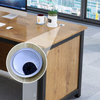 Trendy Rectangular Laminate Light Brown Office Computer Desk with Organized Wiring System and CPU Stand