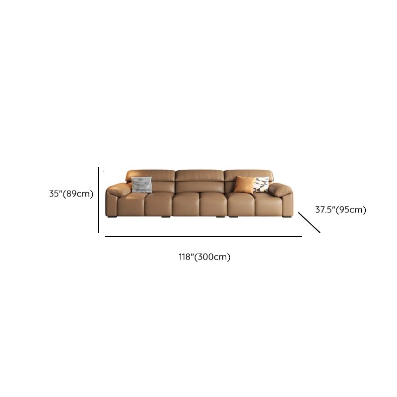 Mocha Full Grain Leather Standard/Single Sofa with 3/1 Pillows