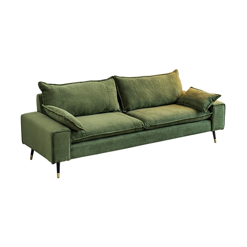 Modern Olive Green/Ink/Lemon Color Solid Color Leather/Corduroy Sofa Couch for Seats 4/Seats 3/Seats 2
