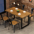 Caramel Trendy No Seating Rectangle Table with Square Edge, Assembly Required, Solid Wood Cover