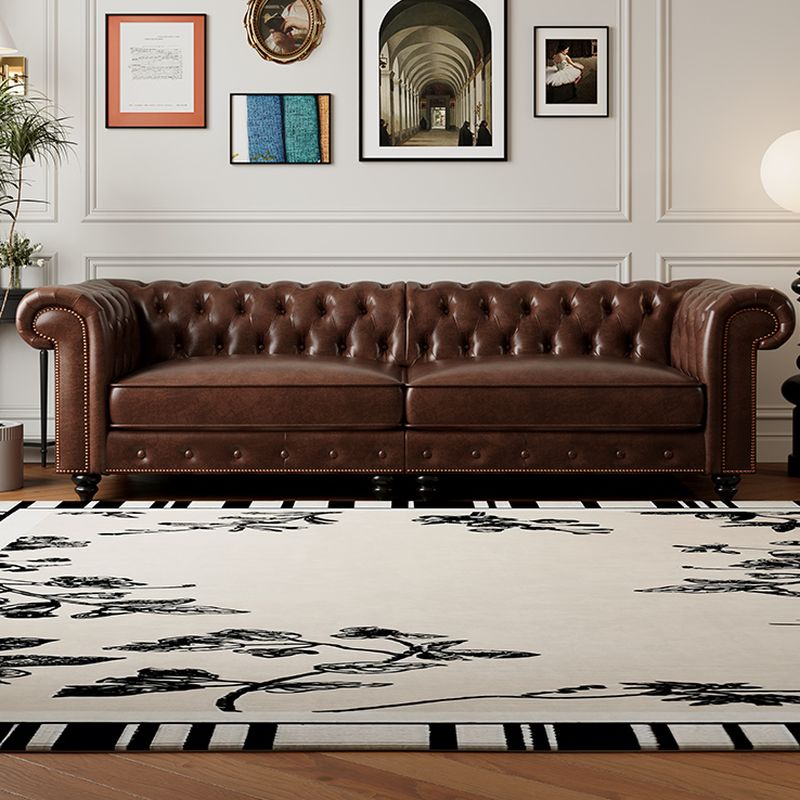 Drawing Room Standard Sofa/Loveseat in Midnight Black/Sage/Espresso with Armrest