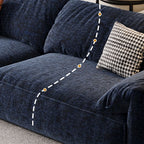 Modish Solid Color Scratch-durable Standard Sofa/Loveseat in Dark Blue, 4-seater/Seats 2 with 3 Pillows