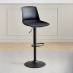 Minimalist Light Gray/Chalk/Tangerine Soft Seating Pail Bistro Stool with Flexible Height, Rotatable, and Rear
