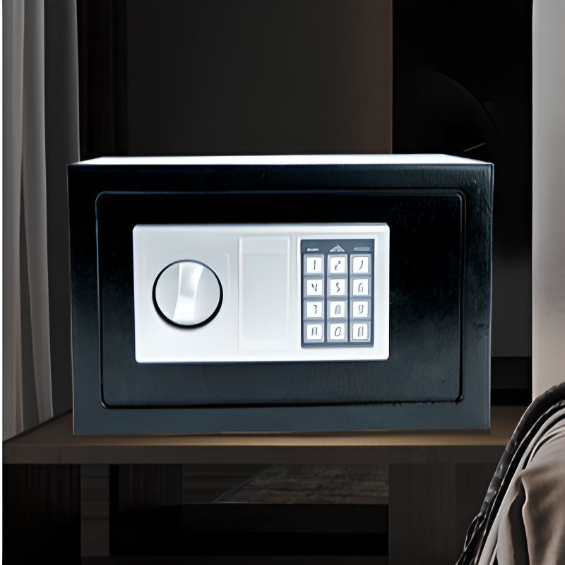 Steel Security Safe with Battery Included, Lockable and Keys