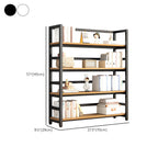 Contemporary Metal Display Stand with Wooden Shelves and Open Storage