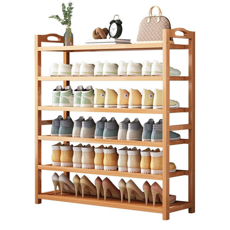 Bambusa Rectangle Nature Shoe Rack with 5/6/3 Shelves, Floor Mounted for 11-30 Pairs in Sitting Room