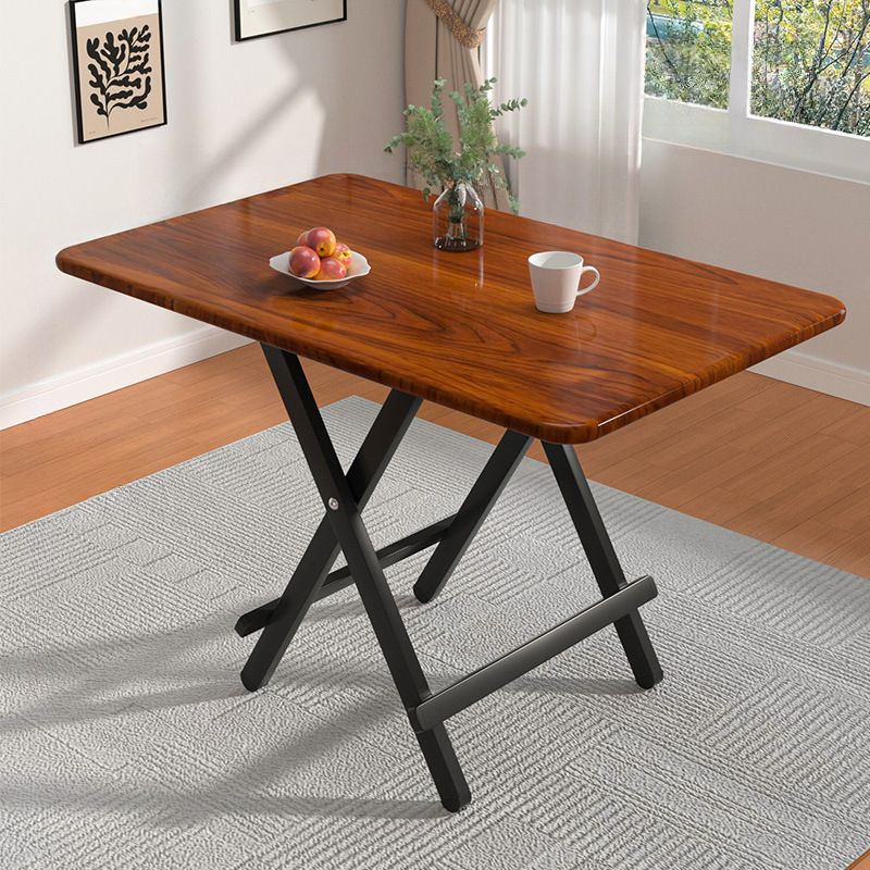 Trendy Folding Square/Rectangle Bi-fold Table in Midnight Black/White, Scratch-shielded with Manufactured Wood Top