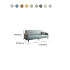 Synthetic Leather Convertible Sofa in Grey/Light Blue/Light Green with Arm