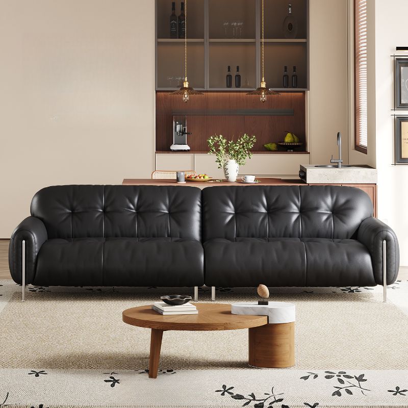 Contemporary Modern Solid Color Water Resistant Standard Sofa in Ink for 4-seater/2 People