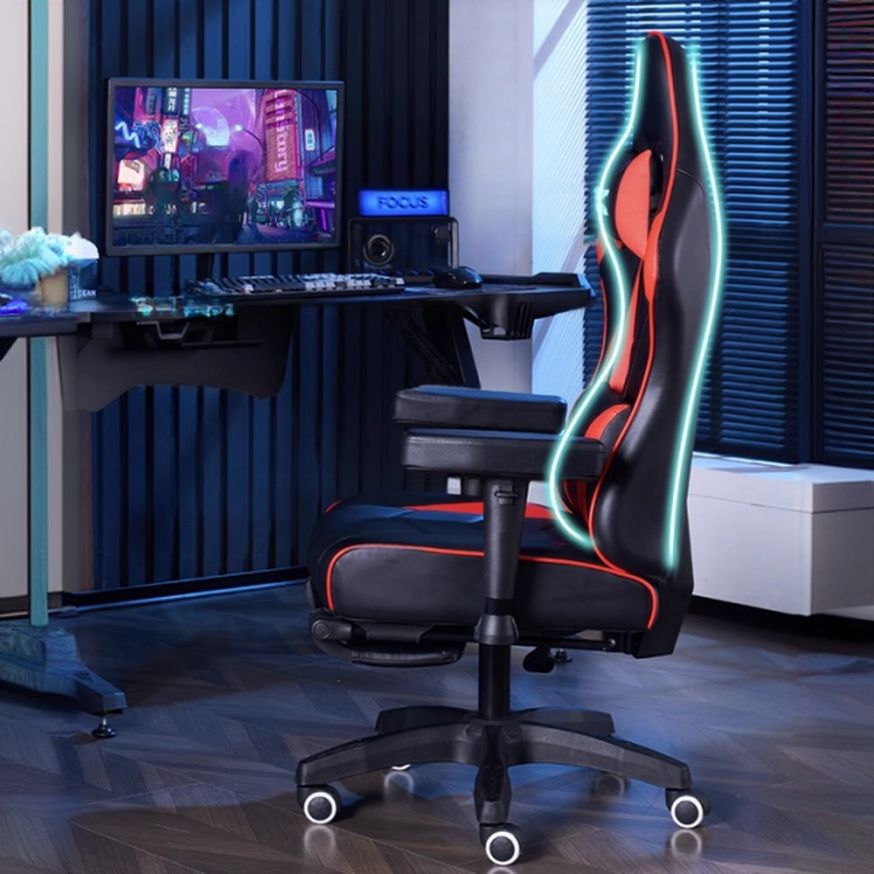Simple Multi-levelled Wingbacked Upholstered Chair with Glossy Black Nylon Frame, Adjustable Backrest, and Glide Movement