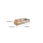 Beige Standard Sofa with Arm and 4 Pillows
