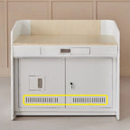White Modern Steel Full Podium with Storage