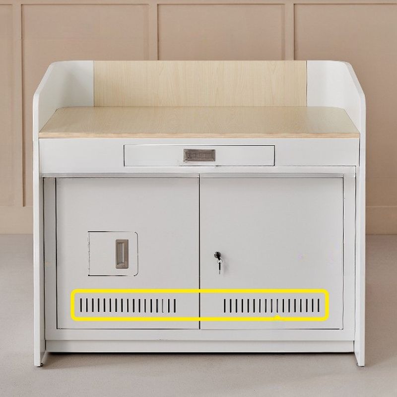 White Modern Steel Full Podium with Storage