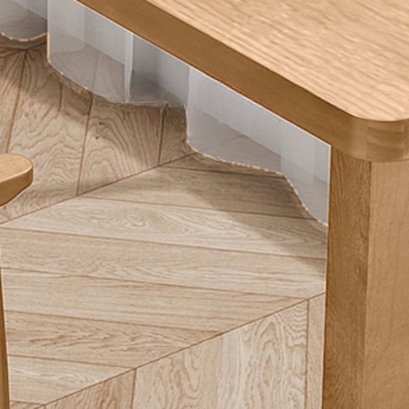 Casual Writing Desk with Easy Assembly, Moth Proof Parsons Base, Natural Top, Unattached Installation, and Foot Pad