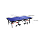 Indoor Dark Blue Synthetic Laminate Ping Pong Table with Table Tennis Paddle Included