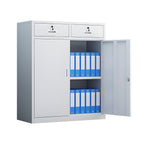 Art Deco Steel Frame Cabinet with Door in White for Home Or Office