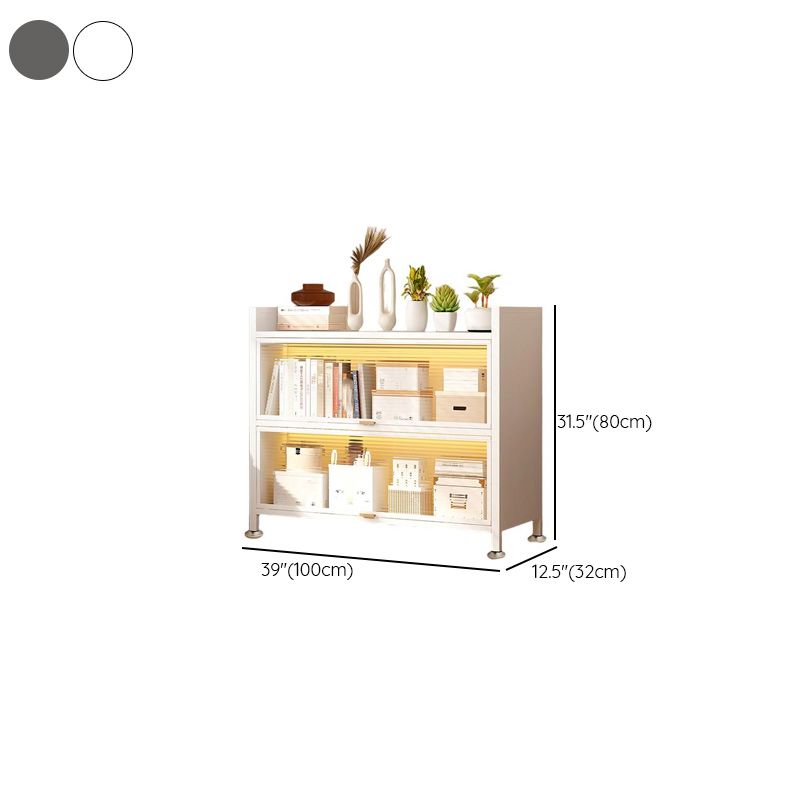 Steel Vertical/Horizontal Shelf Organizer with 6 Shelves and Lucite Door, Closed Back
