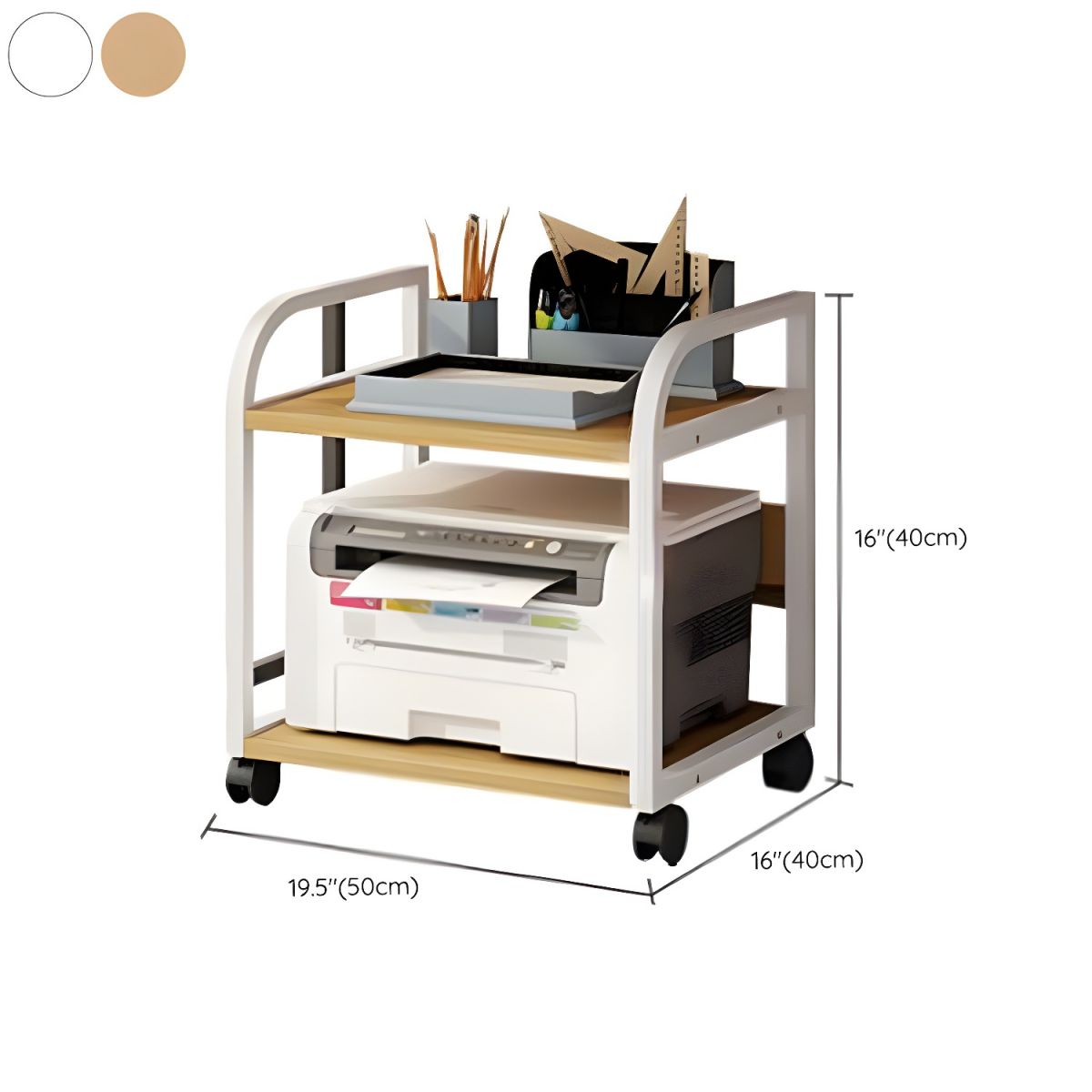 Metal Bracket Utility Carts Artificial Board Good Load Bearing with Casters