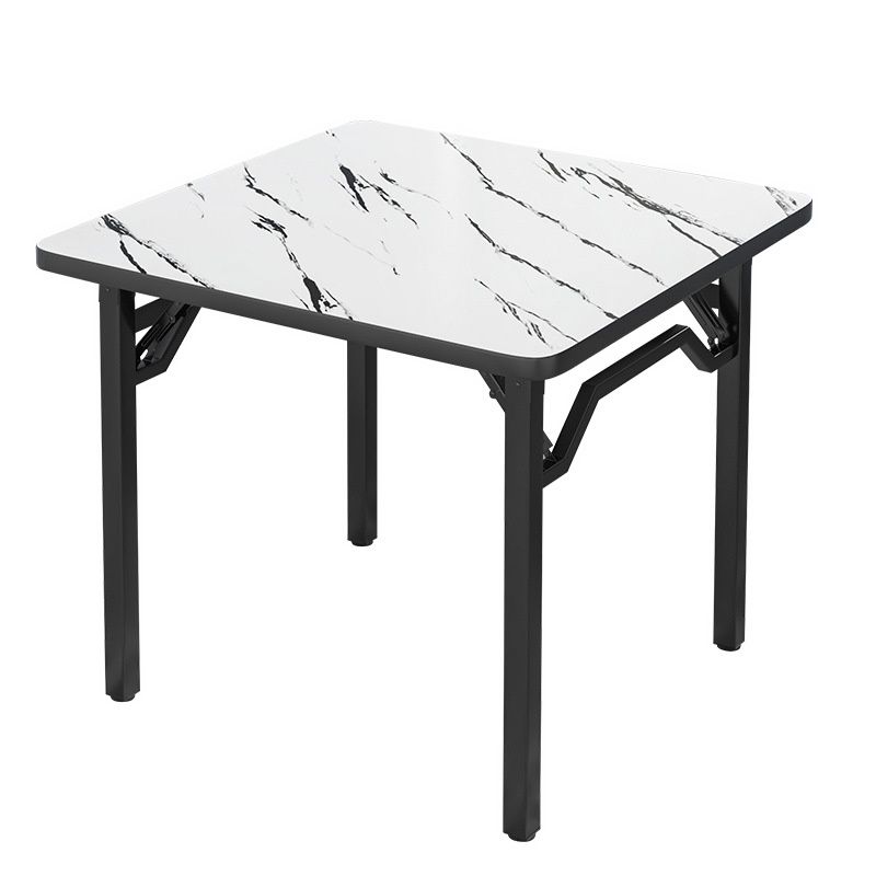 Trendy White/Brown Square Composite Wood Foldable Card Table, Scratch-proof Folding Table