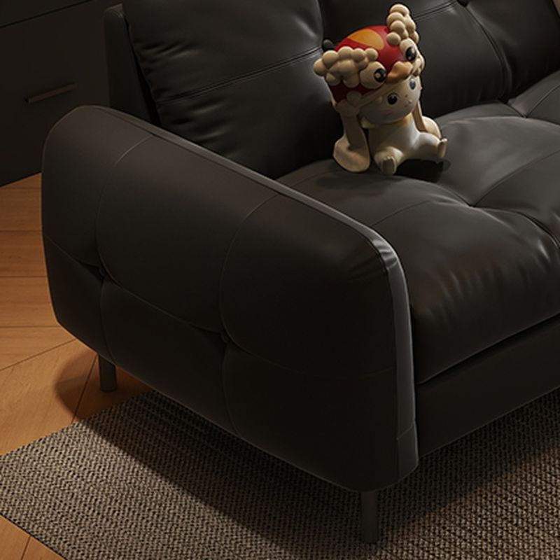 Contemporary Modern Solid Color Stain Resistant Standard Sofa in Gray/Sepia/Amber Color with Arm, Seating Capacity for 3/4-seater