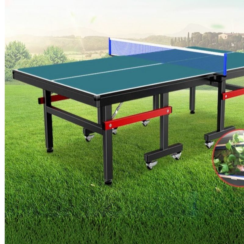 Indoor Ping Pong Table with Olive Green Synthetic Laminate Top, Includes Table Tennis Paddle