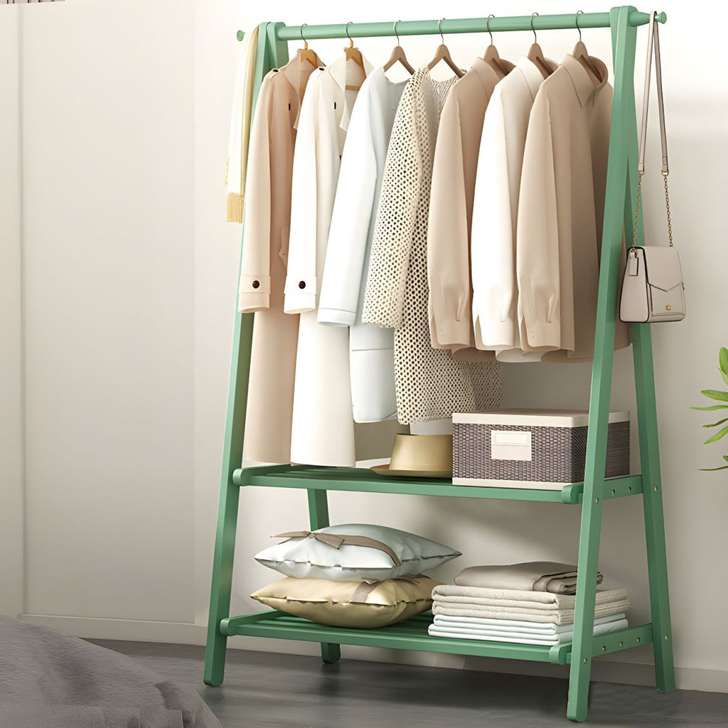 Scandinavian Hall Tree Wood Free Standing Storage Shelf Organizer Coat Hanger