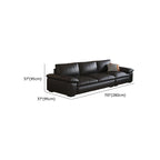 Contemporary Modern Solid Color Scratch-durable Standard Sofa in Midnight Black, Seats 4/3 with 2/3 Pillows