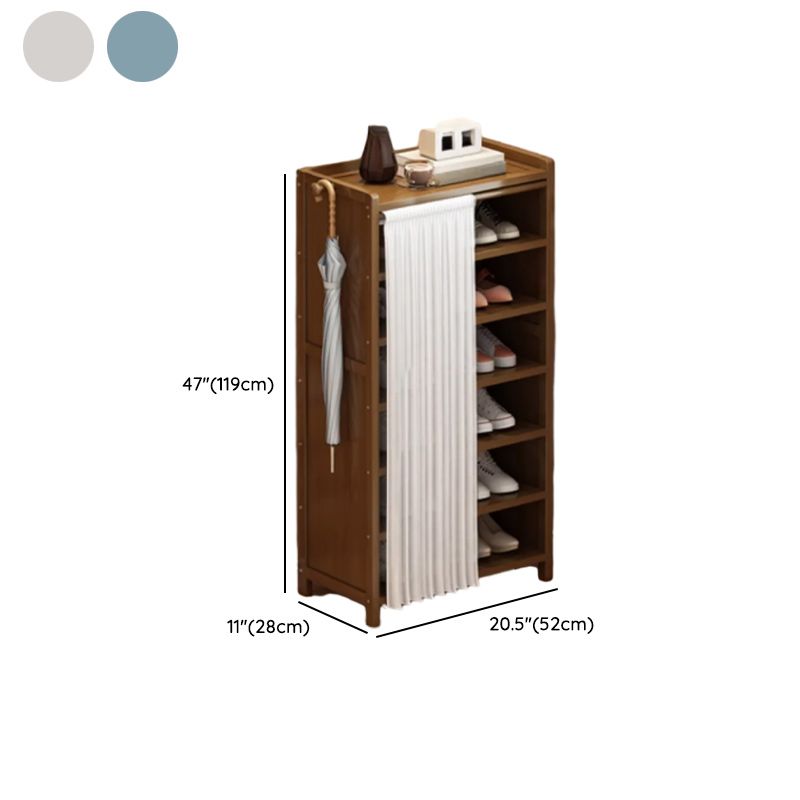 Art Deco Bambusa Rectangle Shoe Rack with 7 Shelves/6 Shelves/5 Shelves, Floor Mounted for 11-20 Pairs/1-10 Pairs/21-30 Pairs in Drawing Room