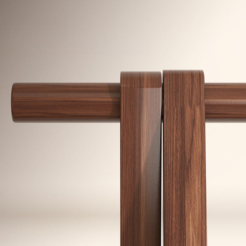 Modern Simple Style Beech Wood Coat Tree with 1 Shelf and Wood Hook Container