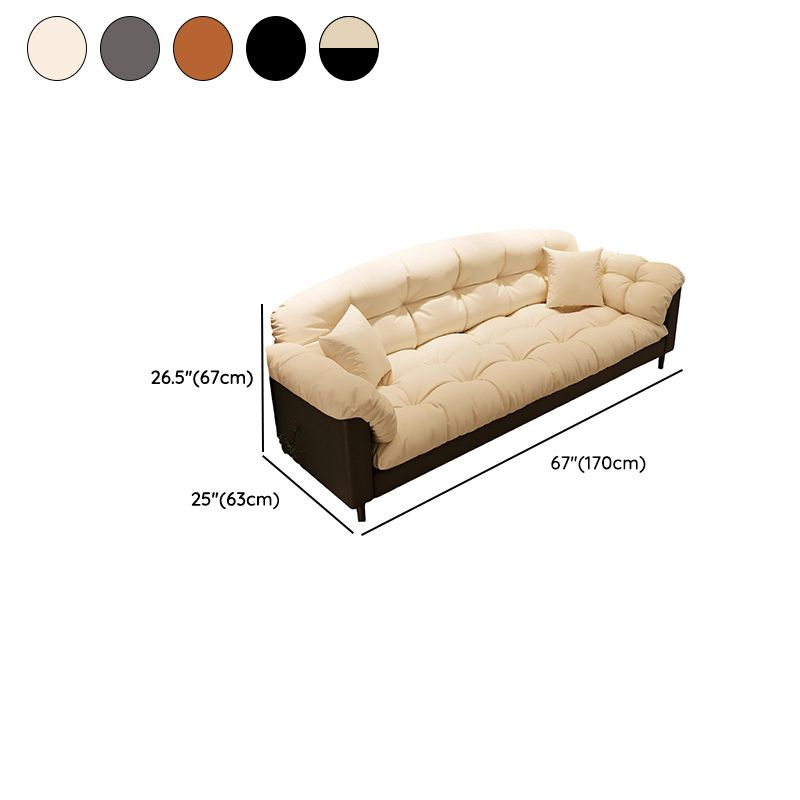 Modern Standard Sofa in Midnight Black/Dove Grey/White with Armrest