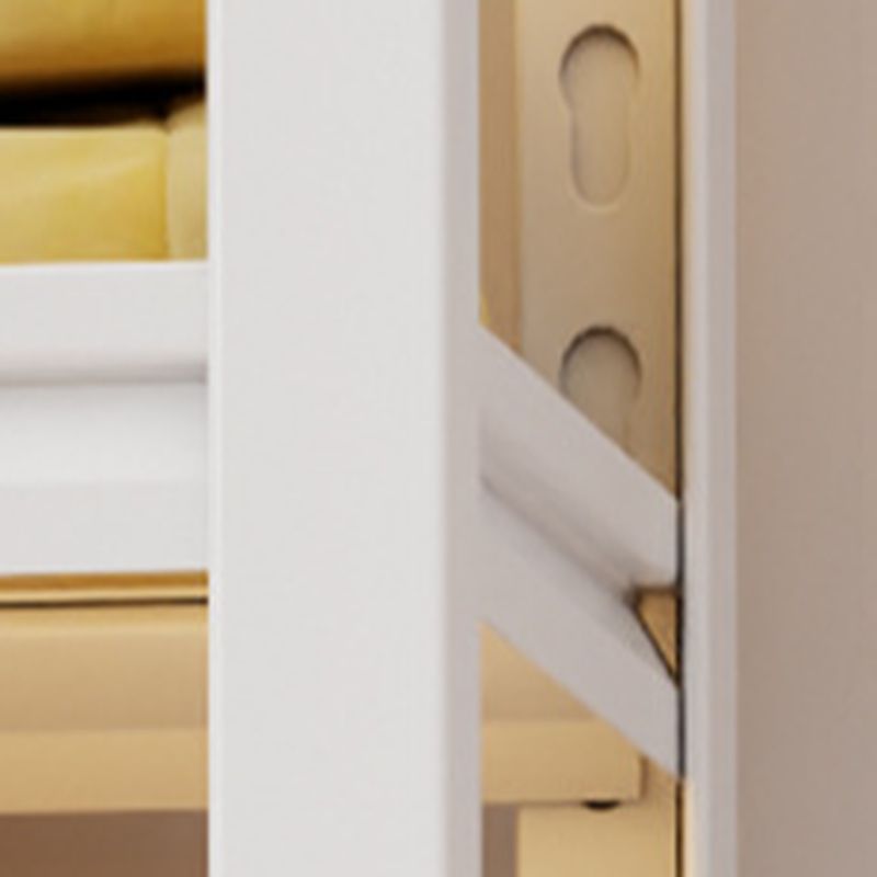 Chalk Modern Simple Style Coat Tree with Container Storage and 2 Shelves in Steel