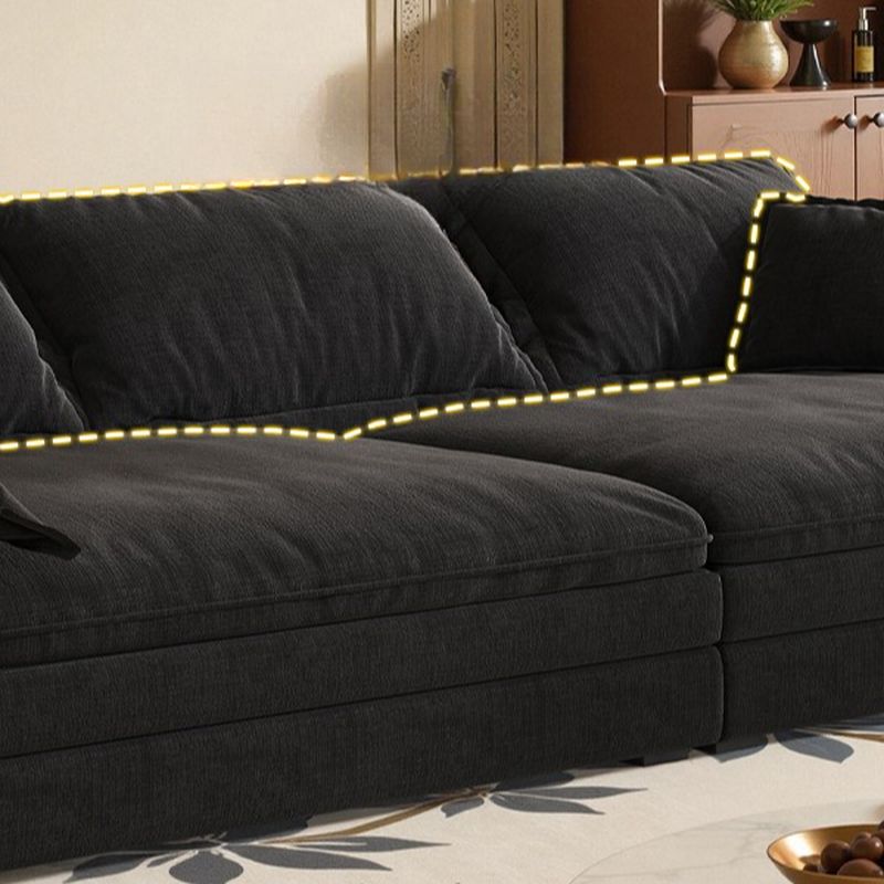 Art Deco Ink Solid Color Water Resistant Sofa Couch/Single Sofa for 5-seater/4-seater/6-seater with 2 Pillows